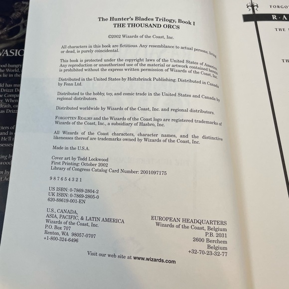 R.A. Salvatore ‘The Thousand Orcs’ hardcover book from Forgotten Realms series - Picture 7 of 9